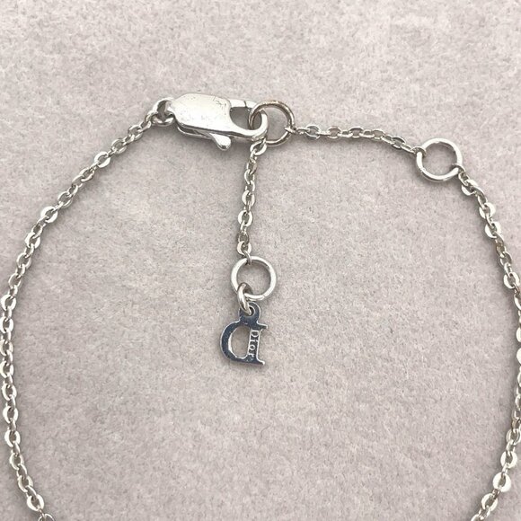 Auth Christian Dior CD Logo Pink Rhinestones SV Bracelet - Picture 5 of 10